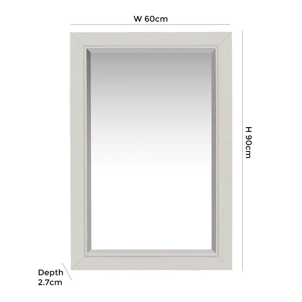 Product photograph of Berkeley Grey Painted Rectangular Wall Mirror - 60cm X 90cm from Choice Furniture Superstore.
