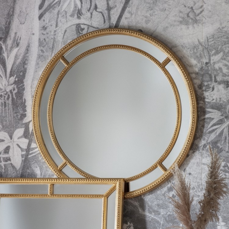 Product photograph of Sinatra Gold Round Mirror - 90cm X 90cm from Choice Furniture Superstore.