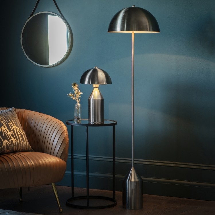 Product photograph of Nova Brushed Nickel Floor Lamp from Choice Furniture Superstore.