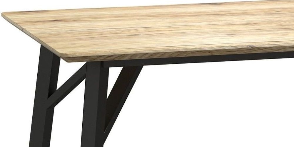 Product photograph of Delta Light Wood And Metal Dining Table - 4 Seater from Choice Furniture Superstore.