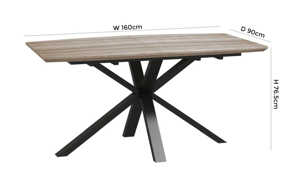 Product photograph of Delta Rustic Wood 6-8 Seater Extending Dining Table from Choice Furniture Superstore.