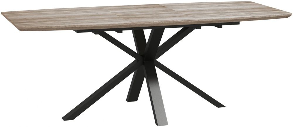 Product photograph of Delta Rustic Wood 6-8 Seater Extending Dining Table from Choice Furniture Superstore.