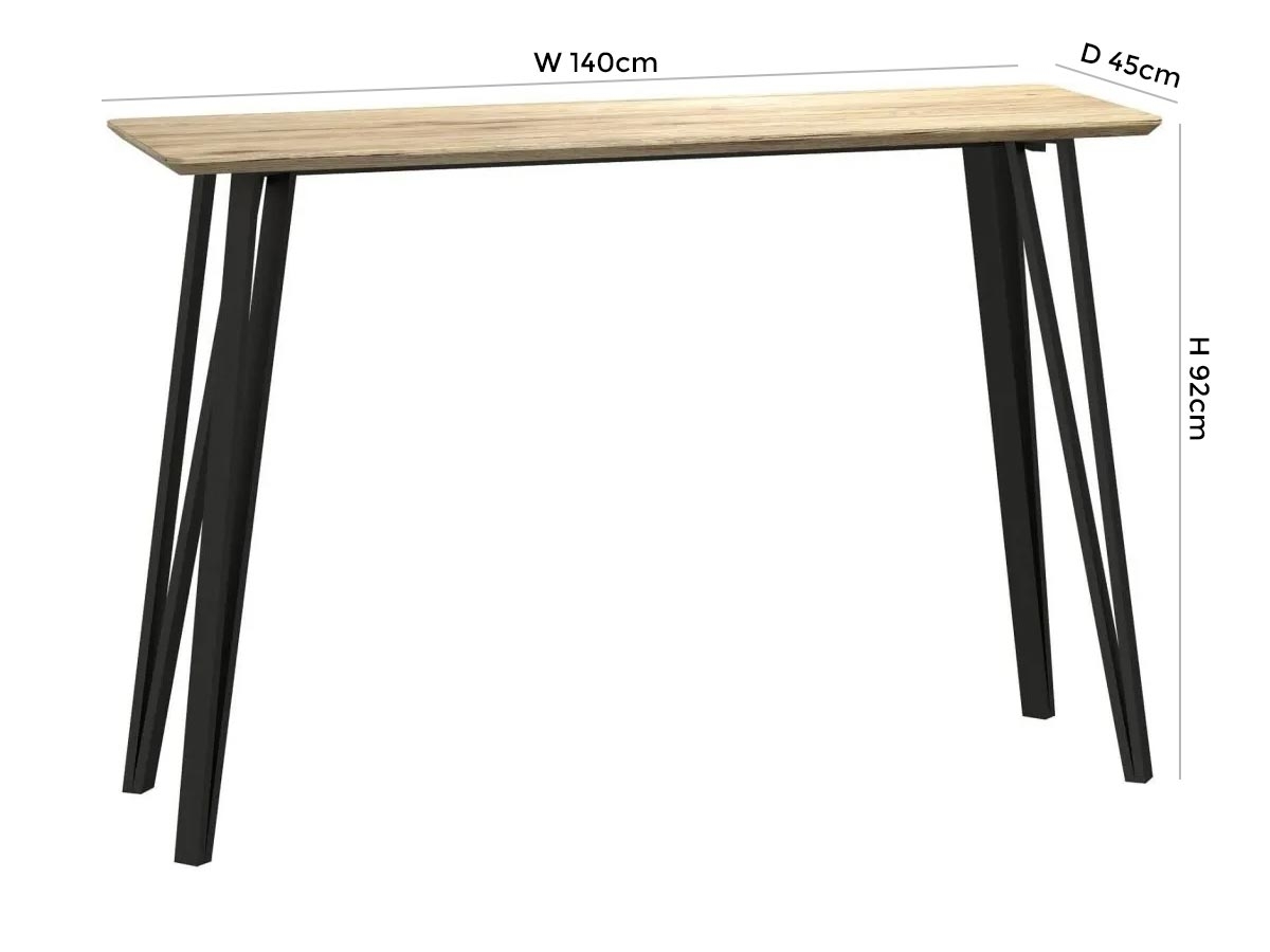 Product photograph of Delta Light Wood And Metal Bar Table from Choice Furniture Superstore.