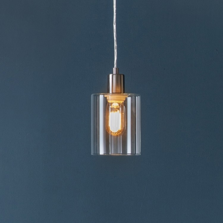 Product photograph of Lilly Brushed Nickel Single Pendant Light from Choice Furniture Superstore.