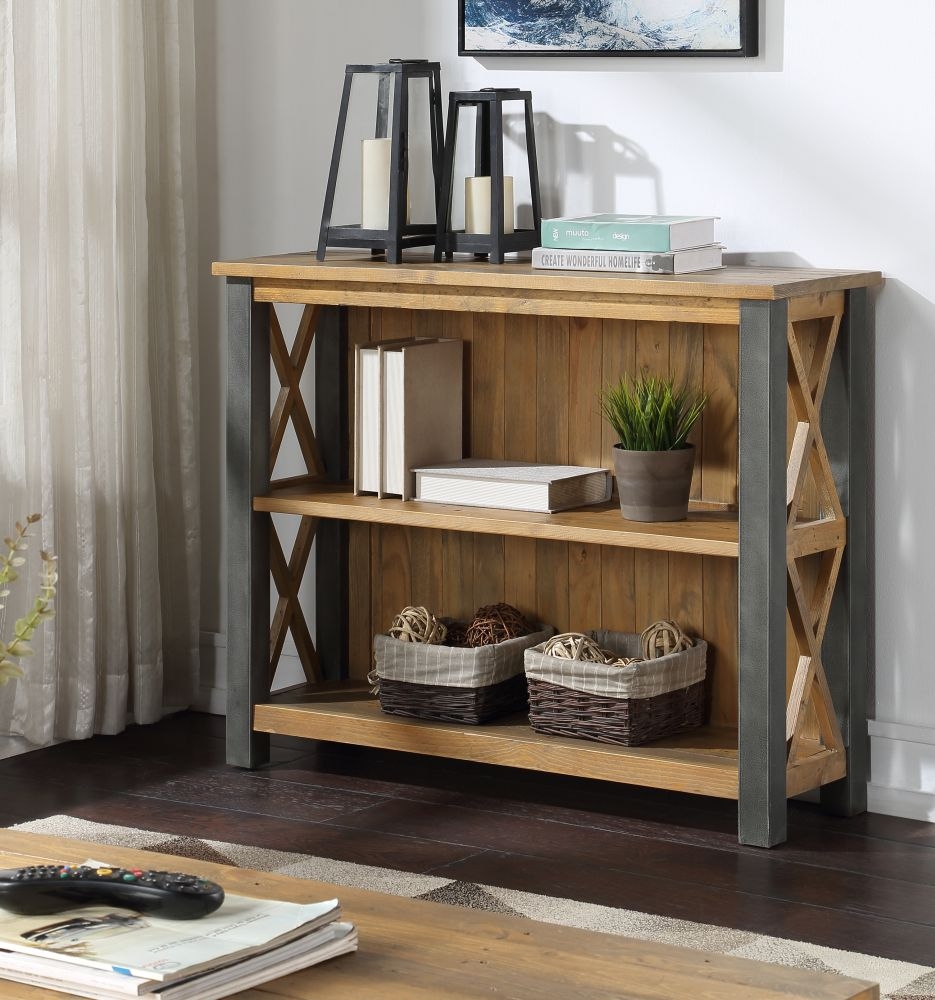 Urban Elegance Reclaimed Wood Low Bookcase