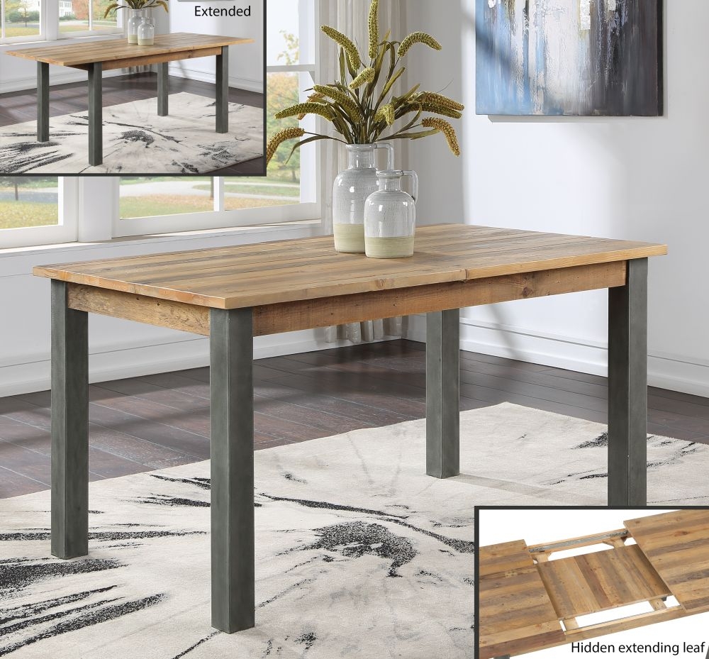 Product photograph of Urban Elegance Reclaimed Wood 6 Seater Extending Dining Table from Choice Furniture Superstore.