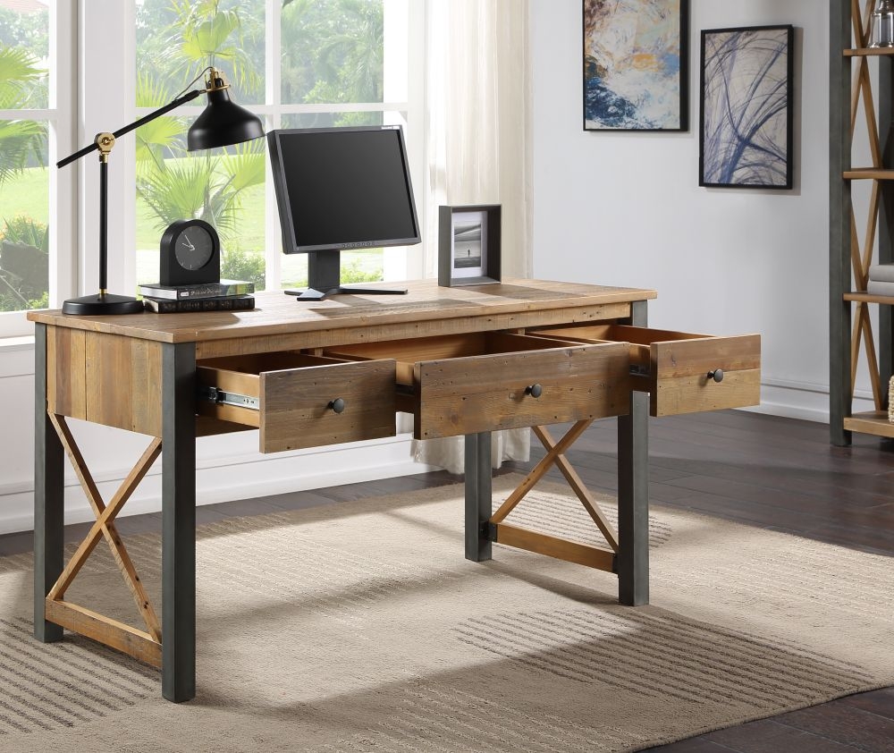 Urban Elegance Reclaimed Wood Home Office Desk