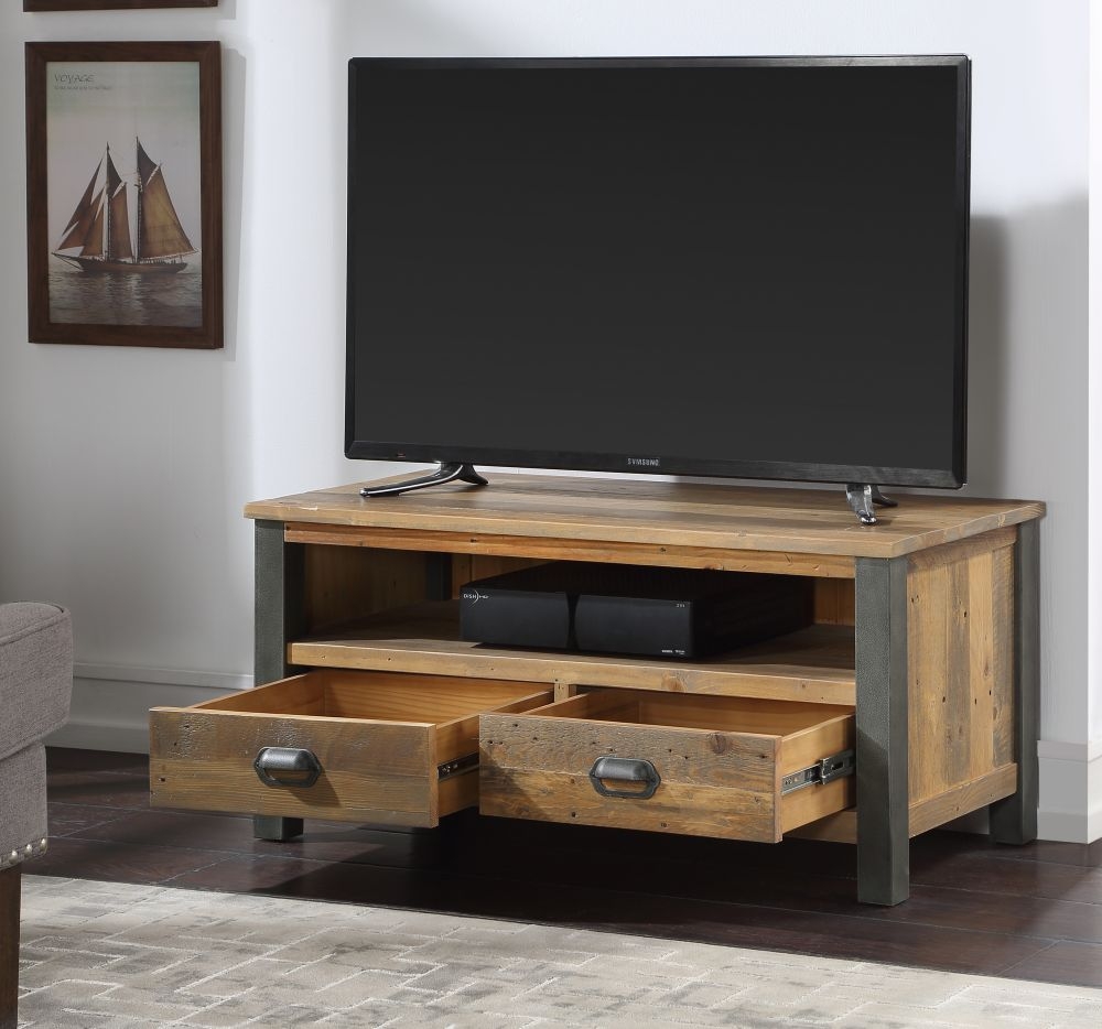 Product photograph of Urban Elegance Reclaimed Wood Widescreen Tv Cabinet from Choice Furniture Superstore.