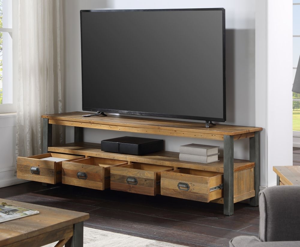 Urban Elegance Reclaimed Wood Large Widescreen TV Cabinet