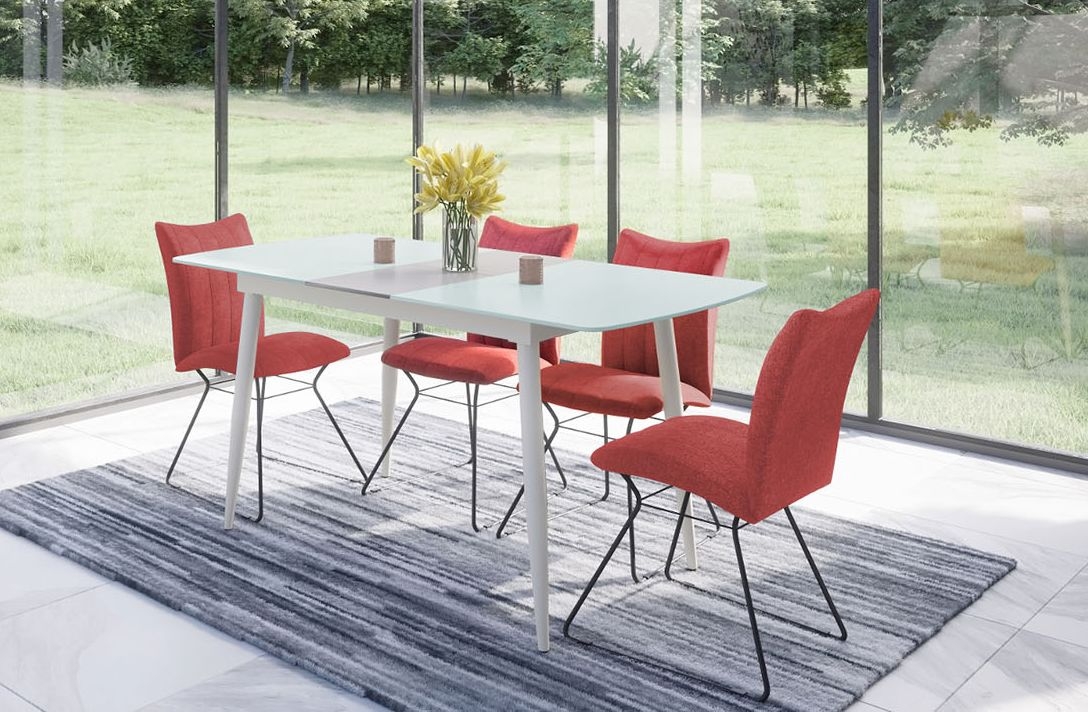 Product photograph of Riva 4-6 Seater Extending Dining Table - Comes In White Cappuccino Grey Options from Choice Furniture Superstore.