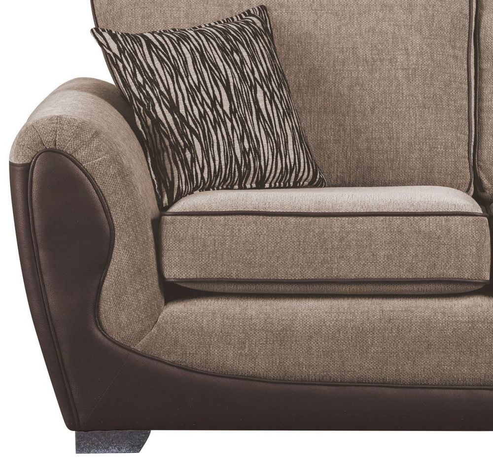 Product photograph of Sweet Dreams Knole 3 Seater Chocolate And Gold Fabric Sofa from Choice Furniture Superstore.