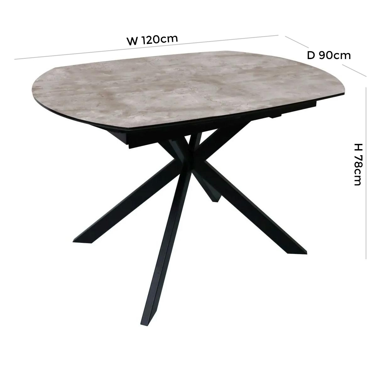 Product photograph of Tetro Motion Concrete Effect 4-6 Seater Extending Dining Table from Choice Furniture Superstore.