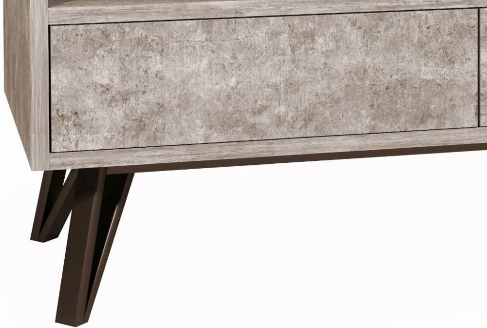 Product photograph of Tetro Concrete Effect Tv Cabinet from Choice Furniture Superstore.