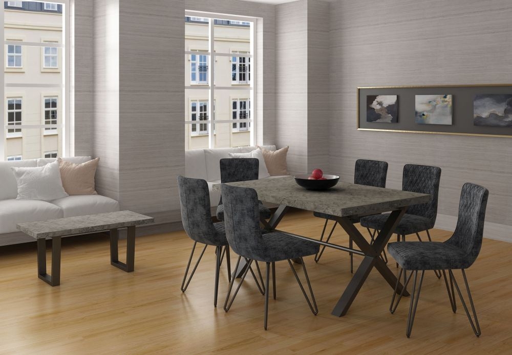 Fusion Stone Effect Dining Table - 6 Seater