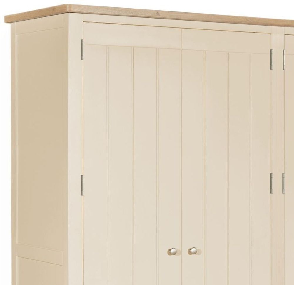Product photograph of Harmony Cobblestone Painted 4 Door 5 Drawer Wardrobe from Choice Furniture Superstore.