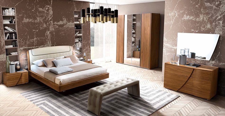 Product photograph of Modum Luna Walnut Italian Wall Mirror from Choice Furniture Superstore.