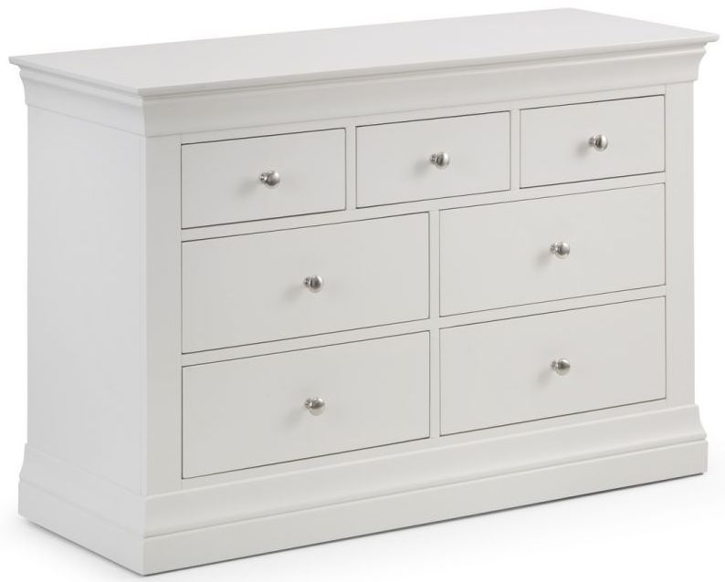Product photograph of Clermont Chest 4 3 Drawer - Comes In White And Light Grey Options from Choice Furniture Superstore.