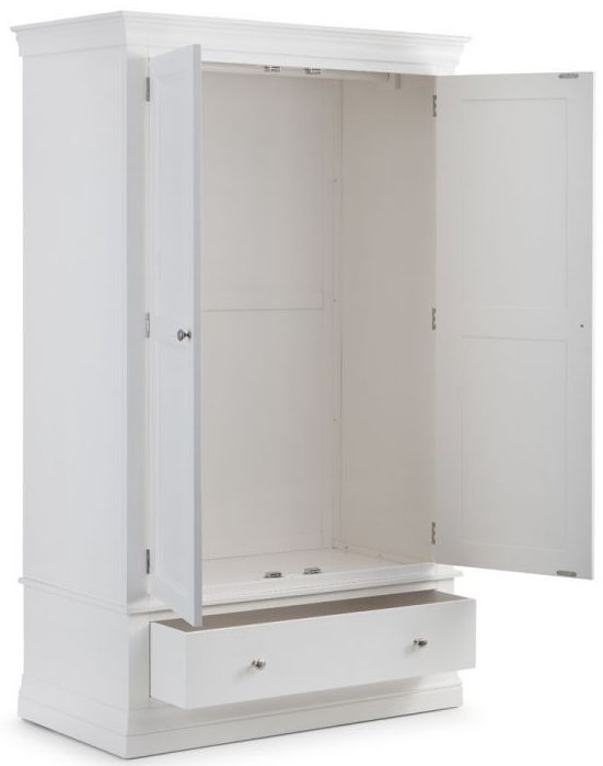 Product photograph of Clermont Combi 2 Door 1 Drawer Wardrobe - Comes In White And Light Grey Options from Choice Furniture Superstore.