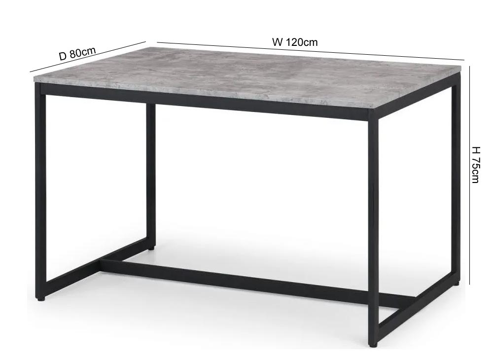 Product photograph of Staten Concrete Effect Dining Table - 4 Seater from Choice Furniture Superstore.