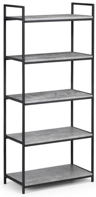 Product photograph of Staten Concrete Effect Tall Bookcase from Choice Furniture Superstore.