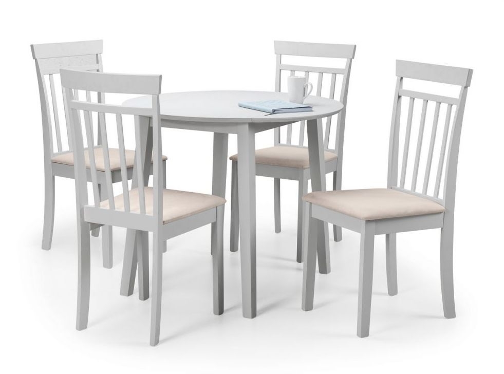 Product photograph of Coast Pebble Dropleaf 4 Seater Dining Set With 4 Chairs from Choice Furniture Superstore.
