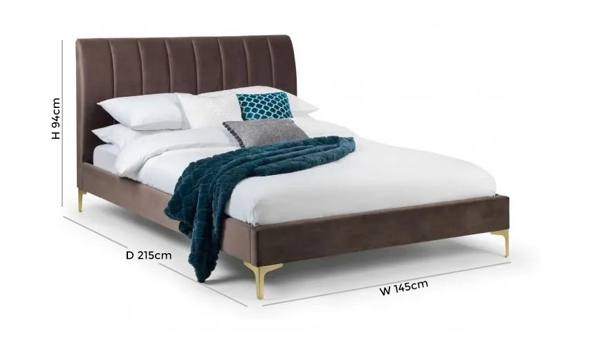 Product photograph of Deco Grey Fabric Bed - Sizes Available from Choice Furniture Superstore.