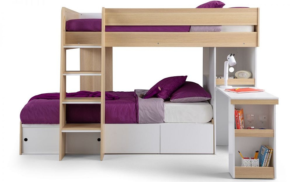 Julian Bowen Eclipse Oak and White Bunk Bed CFS Furniture UK