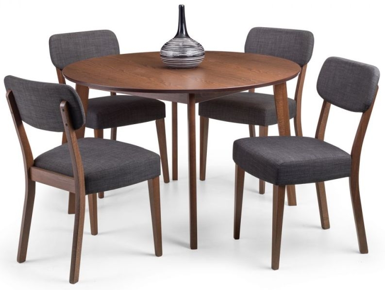 Product photograph of Farringdon Walnut Circular Dining Table - 4 Seater from Choice Furniture Superstore.