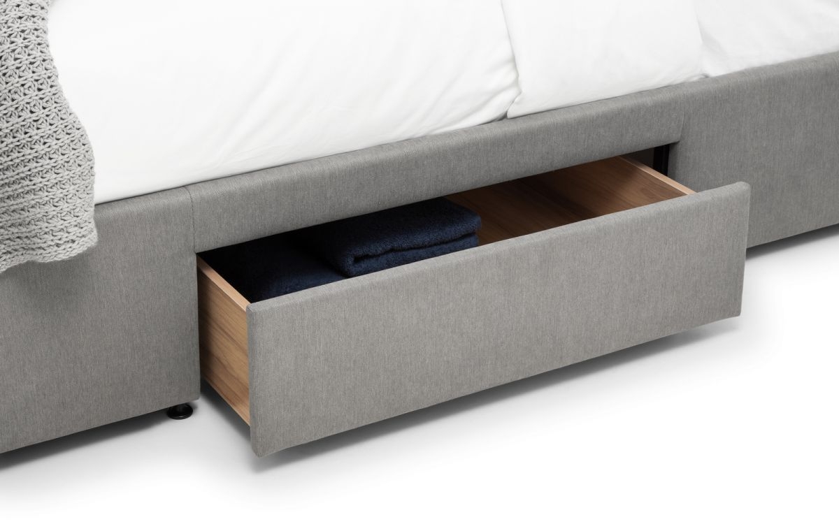 Fullerton Grey Linen Fabric 4 Drawer Storage Bed - Comes in Double, King and Queen Size Options