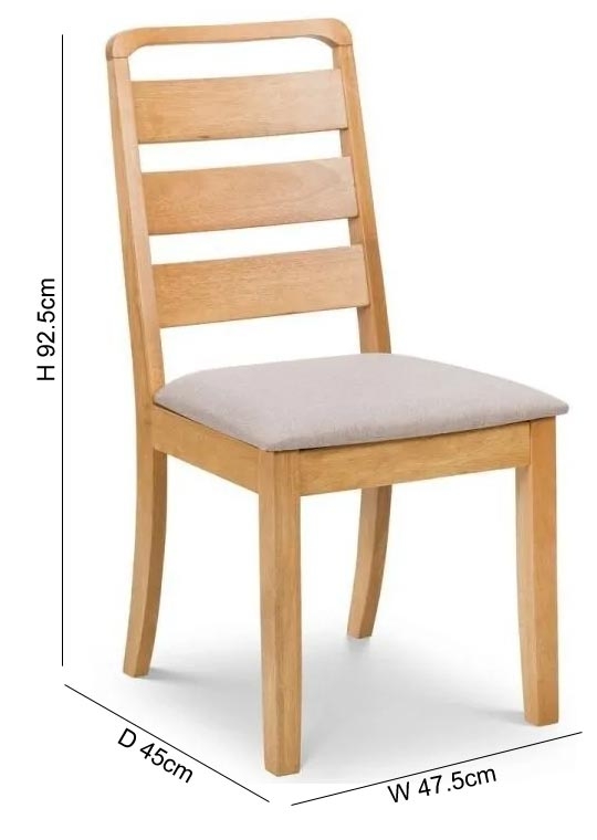 Product photograph of Lars Oak Dining Chair Sold In Pairs from Choice Furniture Superstore.
