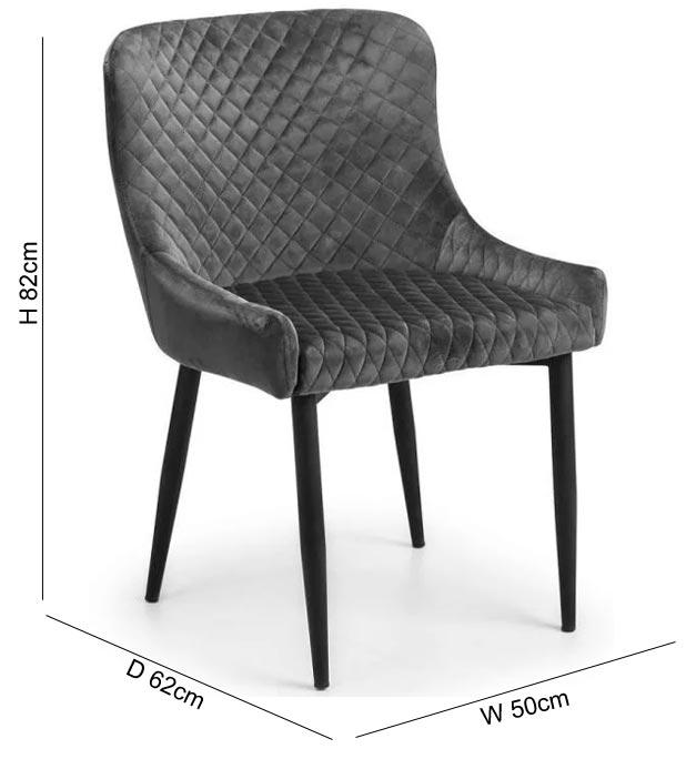 Product photograph of Luxe Grey Dining Chair Sold In Pairs from Choice Furniture Superstore.