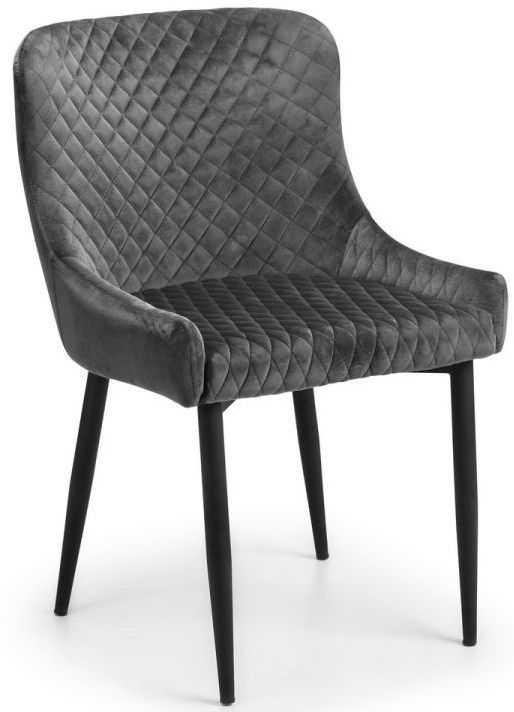 Product photograph of Luxe Grey Fabric Dining Chair Sold In Pairs from Choice Furniture Superstore.