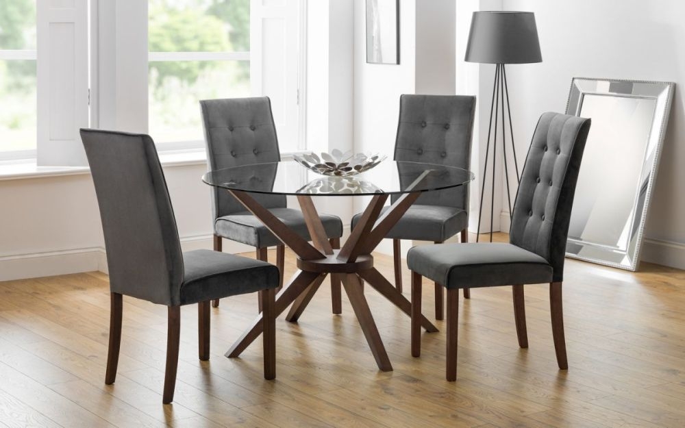 Product photograph of Set Of 2 Madrid Grey Fabric Dining Chair from Choice Furniture Superstore.