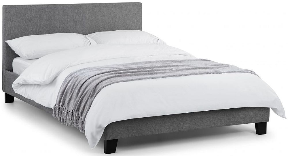 Product photograph of Rialto Light Grey Linen Fabric Bed - Comes In Single Double And King Size Options from Choice Furniture Superstore.