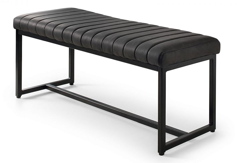 Product photograph of Soho Black Faux Leather Dining Bench from Choice Furniture Superstore.