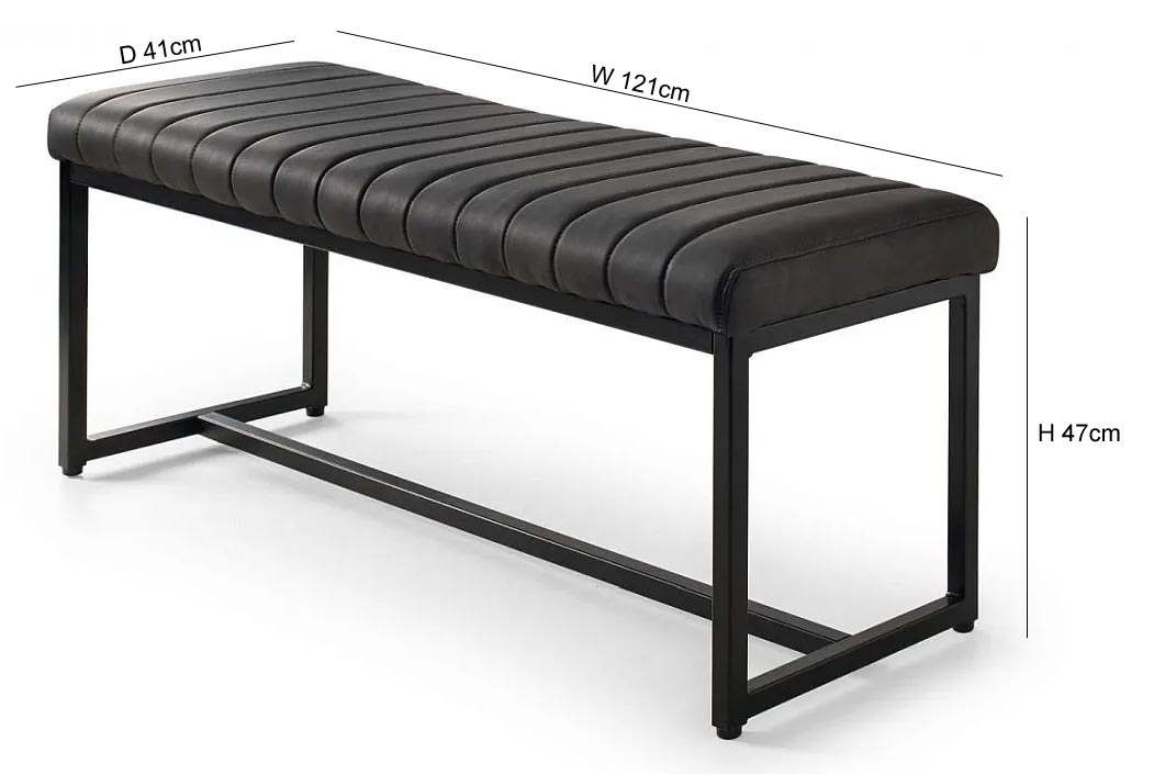 Product photograph of Soho Black Faux Leather Dining Bench from Choice Furniture Superstore.