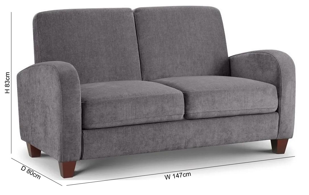 Product photograph of Vivo Dusk Grey Chenille Fabric 2 Seater Sofa from Choice Furniture Superstore.