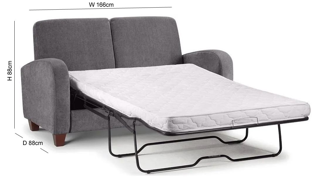 Product photograph of Vivo Dusk Grey Chenille Fabric 2 Seater Sofabed from Choice Furniture Superstore.