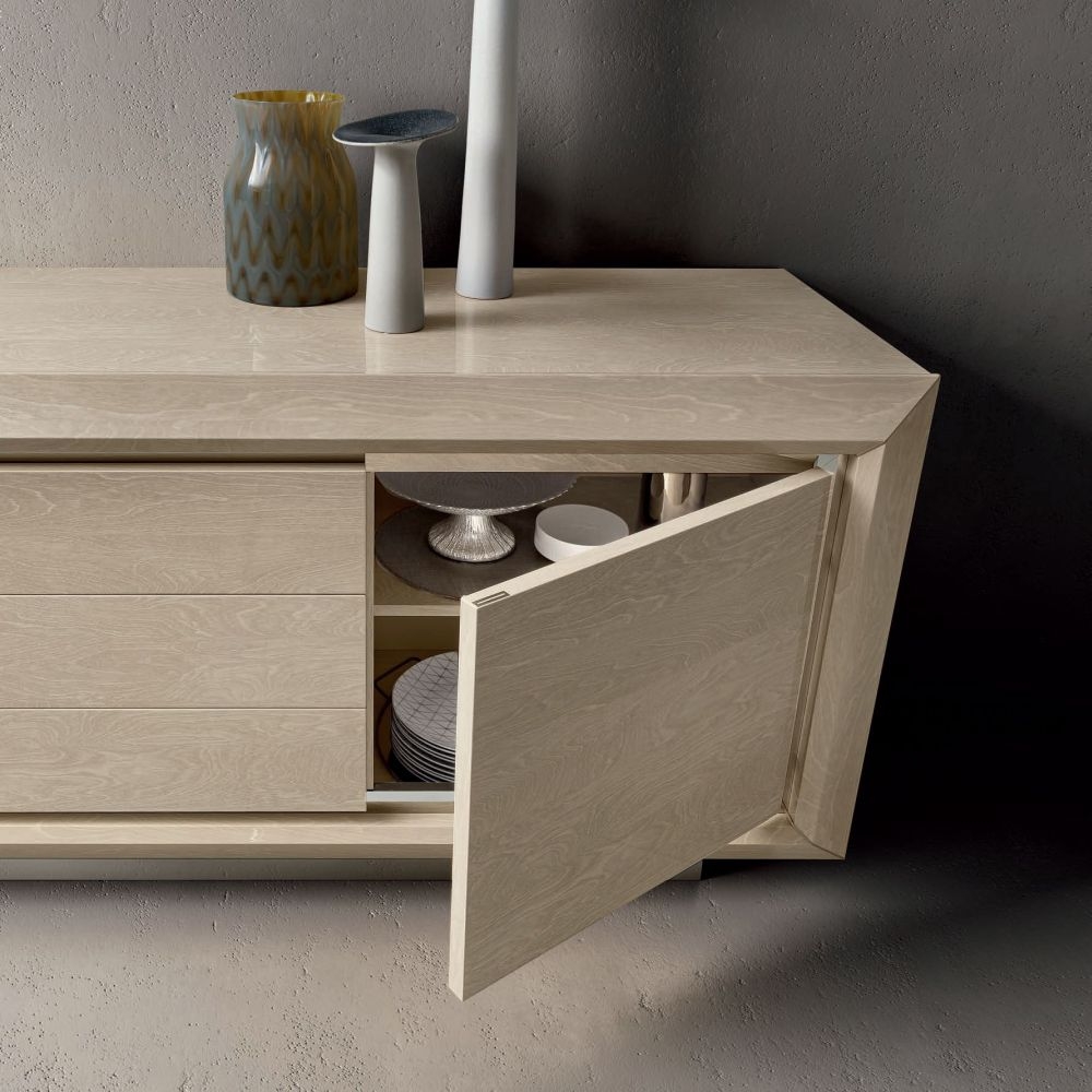 Product photograph of Camel Elite Day Sand Birch Italian Large Buffet Sideboard from Choice Furniture Superstore.