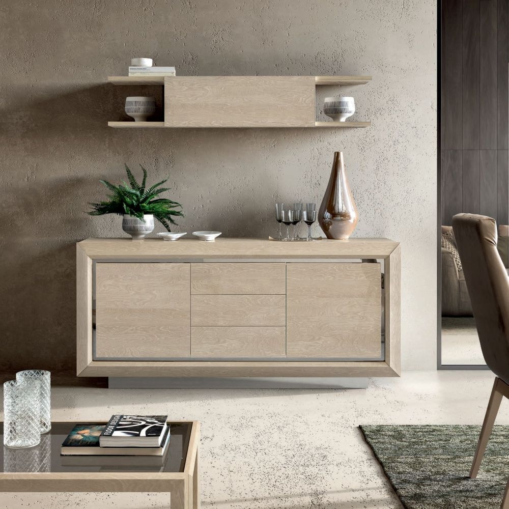 Product photograph of Camel Elite Day Sand Birch Italian Large Buffet Sideboard from Choice Furniture Superstore.