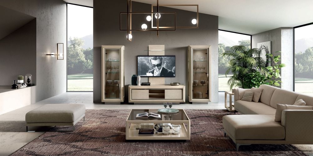 Product photograph of Camel Elite Day Sand Birch Italian Tv Cabinet from Choice Furniture Superstore.