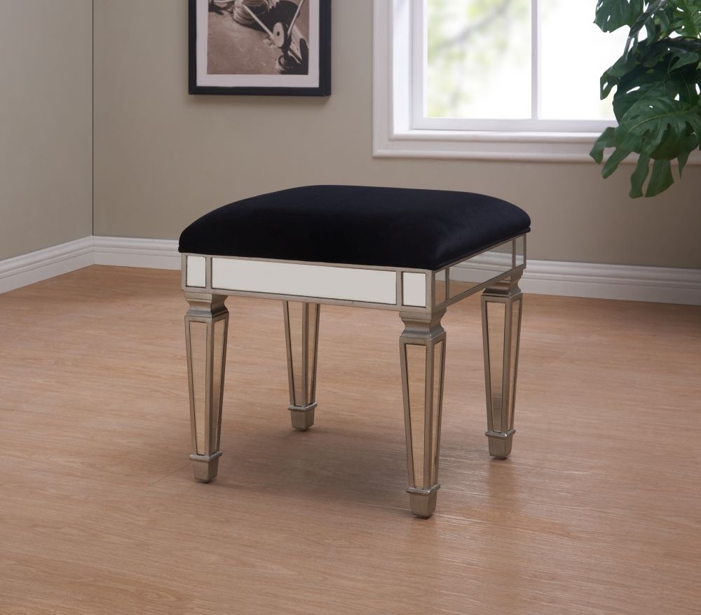 Product photograph of Sofia Mirrored Dressing Stool from Choice Furniture Superstore.