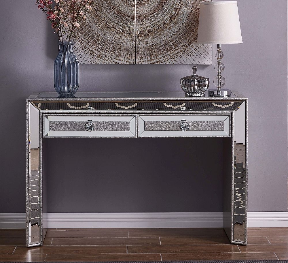 Product photograph of Armagh Mirrored Console Table from Choice Furniture Superstore.