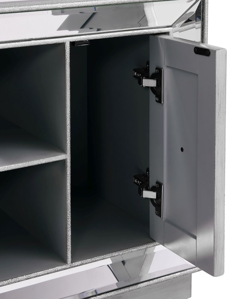 Product photograph of Armagh Mirrored Corner Tv Unit from Choice Furniture Superstore.
