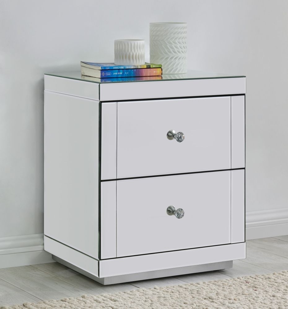 Product photograph of Hollywood Mirrored Side Table from Choice Furniture Superstore.