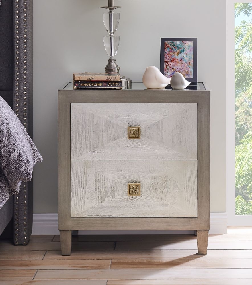 Product photograph of Nova Bedside Table With Glass Top from Choice Furniture Superstore.