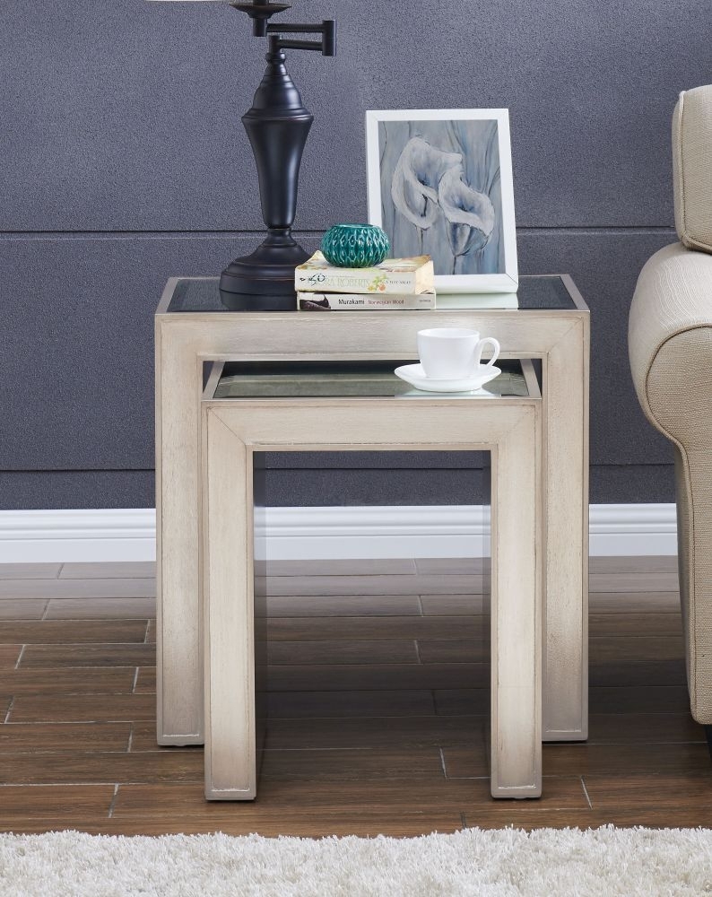 Product photograph of Belfast Champagne Nest Of 2 Tables from Choice Furniture Superstore.