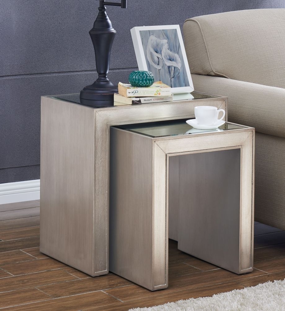 Product photograph of Belfast Champagne Nest Of 2 Tables from Choice Furniture Superstore.