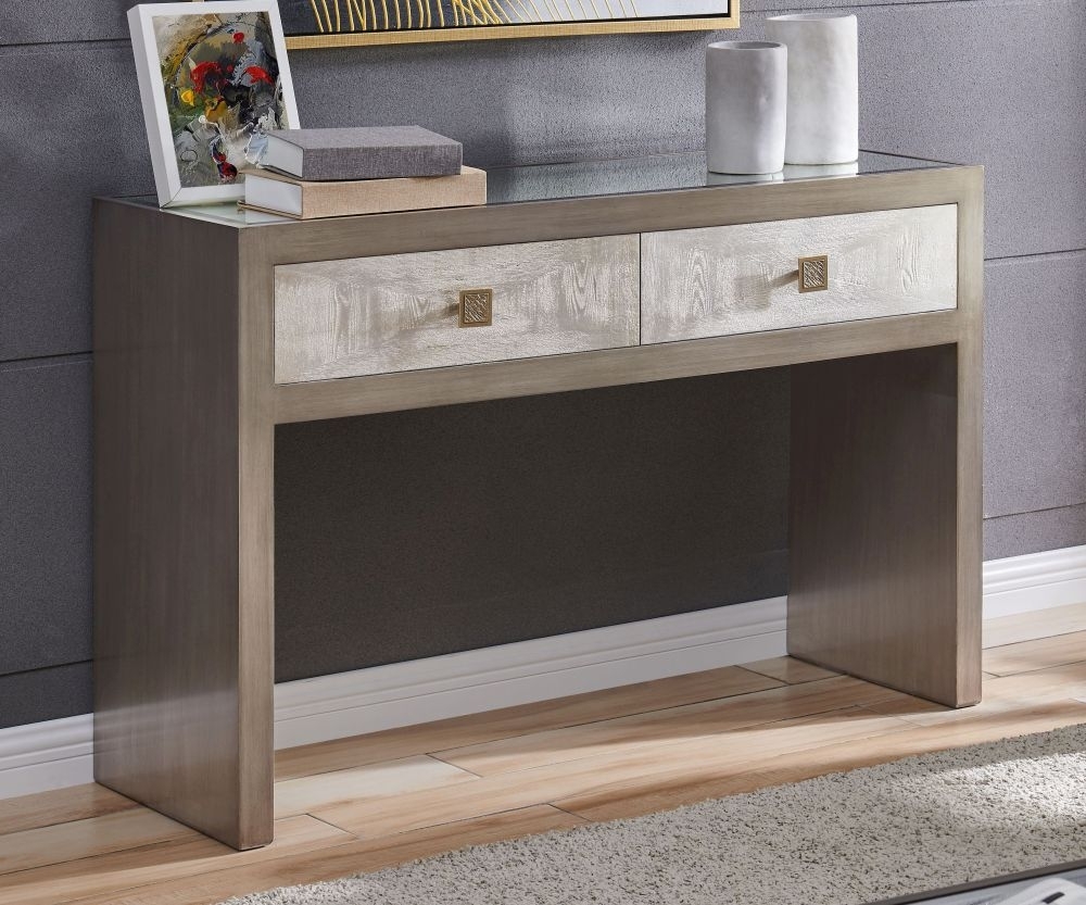 Product photograph of Nova Console Table With Glass Top from Choice Furniture Superstore.