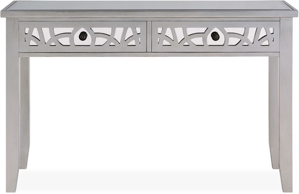Product photograph of Cardiff Grey Mirrored Console Table With Mirror from Choice Furniture Superstore.